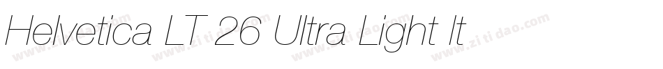 Helvetica LT 26 Ultra Light Italic字体转换